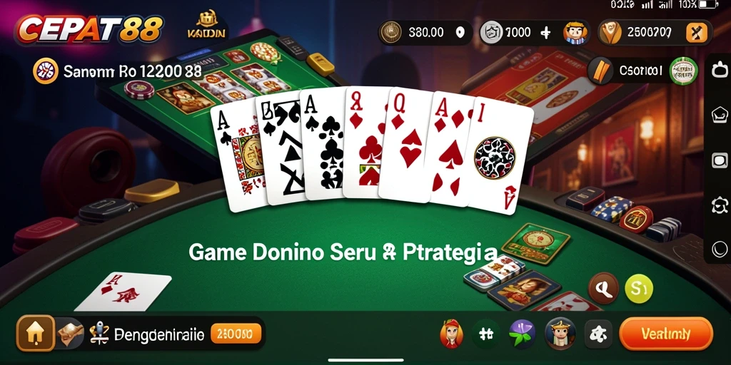 Menampilkan gameplay seru dan interaktif dari permainan Domino.