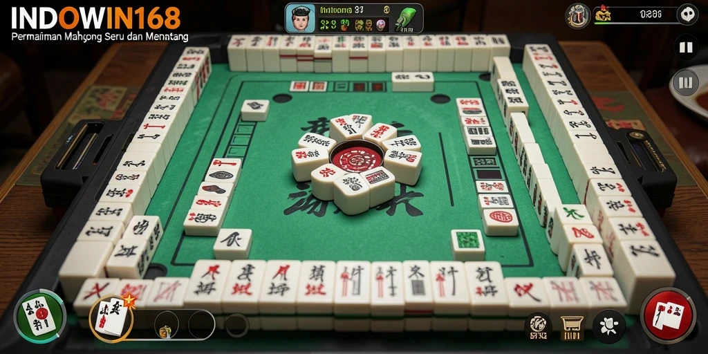 Tampilan screenshot INDOWIN168 menampilkan aksi permainan Mahjong yang seru.