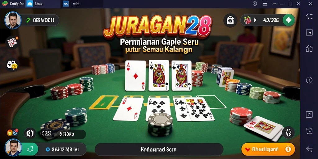 Tampilan gameplay JURAGAN28 yang menarik dalam permainan Gaple.
