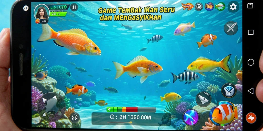 Tangkapan ikan seru dalam gameplay LINITOTO.