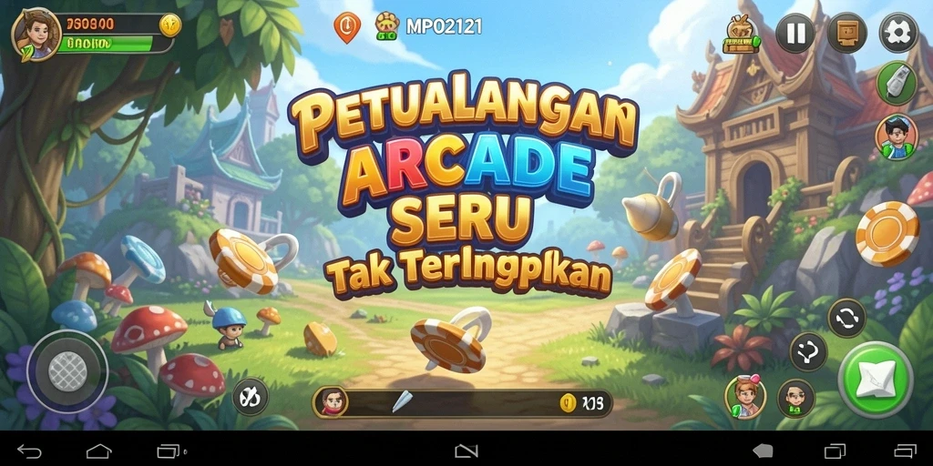 Screenshot MPO2121 yang menunjukkan gameplay Arcade yang seru dan mendebarkan.