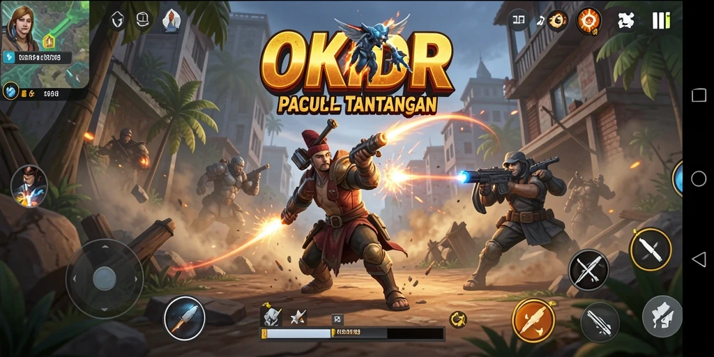 Tangkapan layar utama menampilkan gameplay aksi yang mendebarkan dan intens.