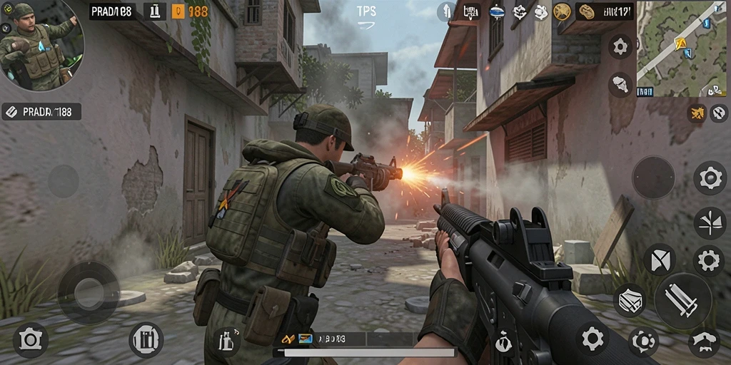 Tampilan gameplay PRADA188 yang menegangkan dari aksi TPS.