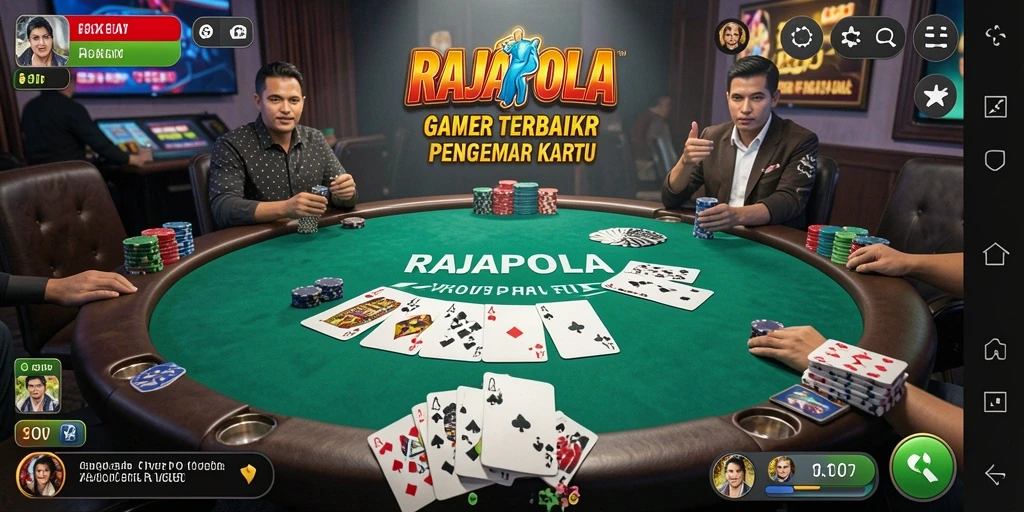 Screenshot utama RAJAPOLA menampilkan keseruan gameplay Poker.
