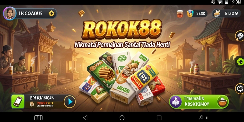 Tampilan gameplay ROKOK88 yang menghibur dan penuh warna.