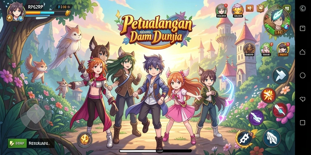 Screenshot gameplay RP62RP menampilkan karakter anime dalam aksi.