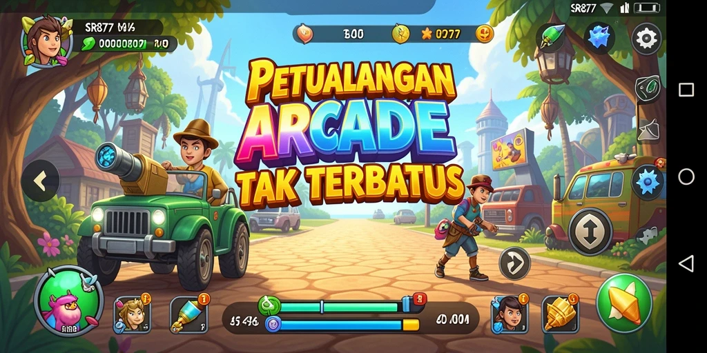 Screenshot gameplay SR877 menampilkan petualangan Arcade yang seru.
