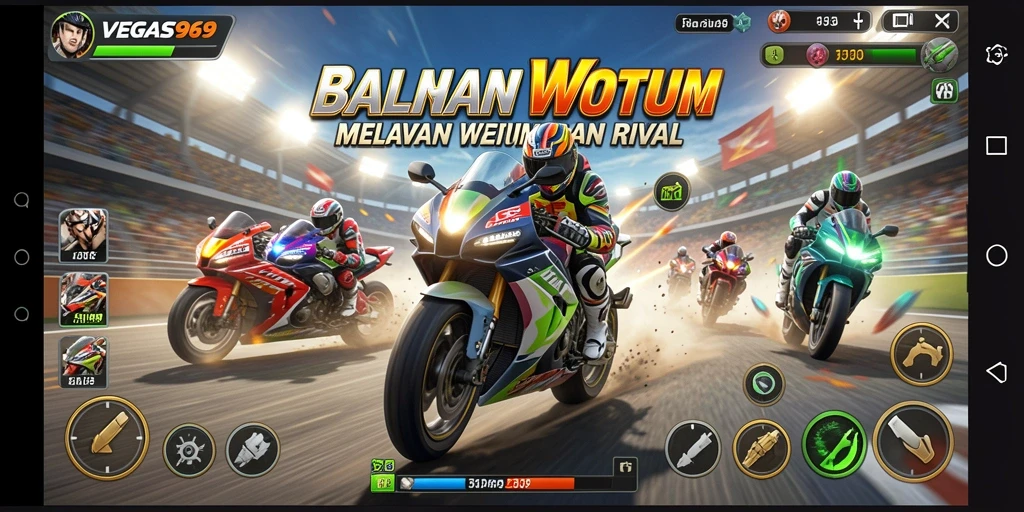 Gameplay menegangkan dari balapan motor yang cepat dan penuh aksi.