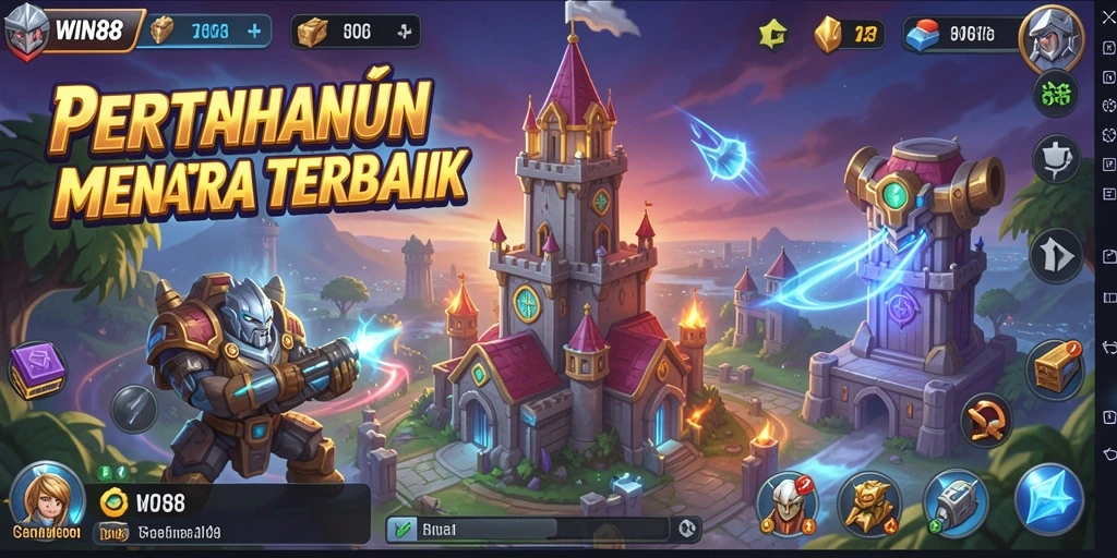 Tampilan gameplay strategi Tower Defense yang mendebarkan dan menantang.